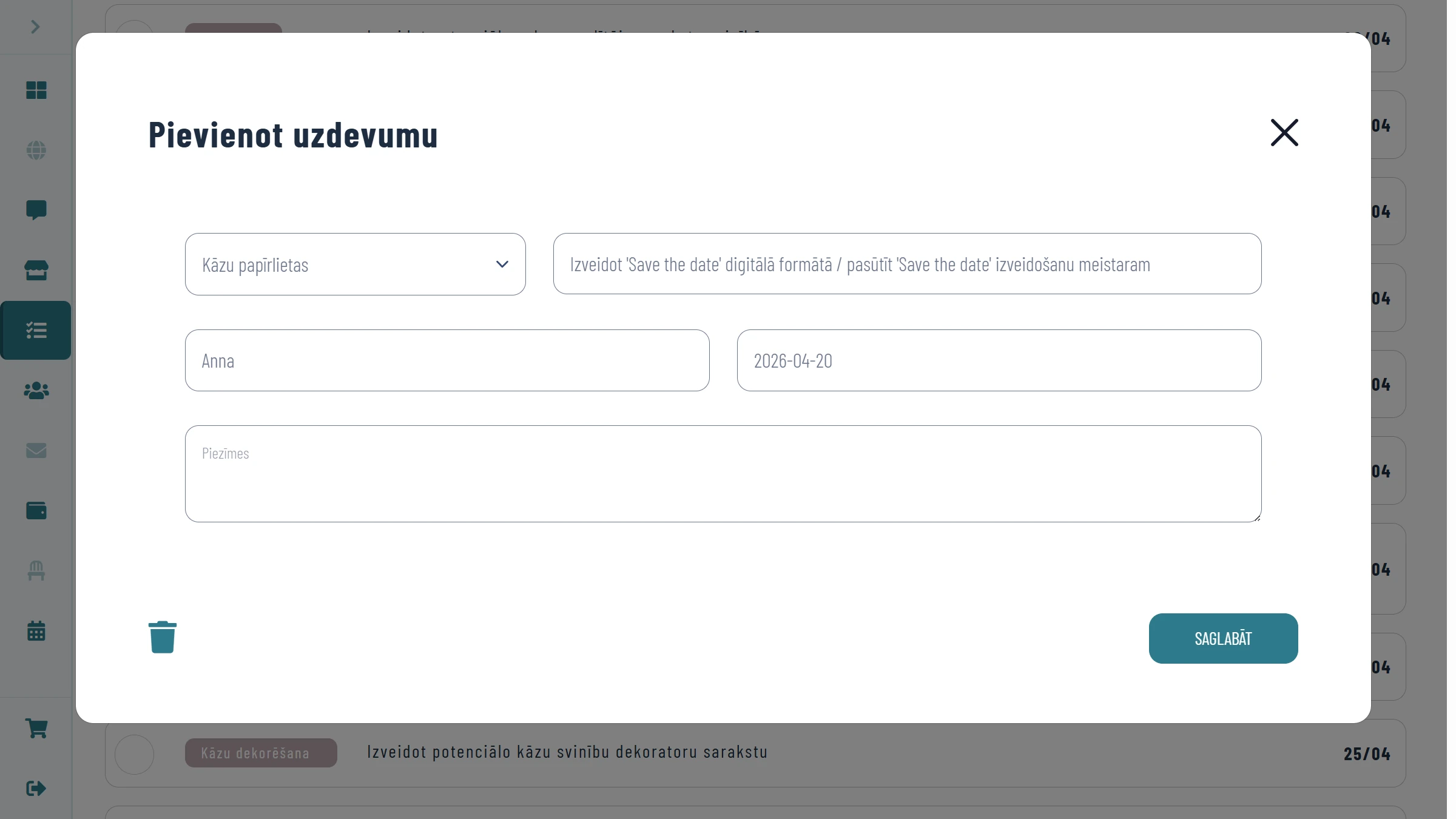 Organizē un piešķir