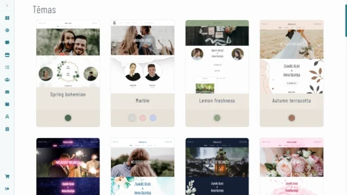 Wedding website theme selection