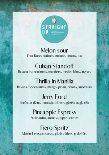 Kokteiļkartes paraugs