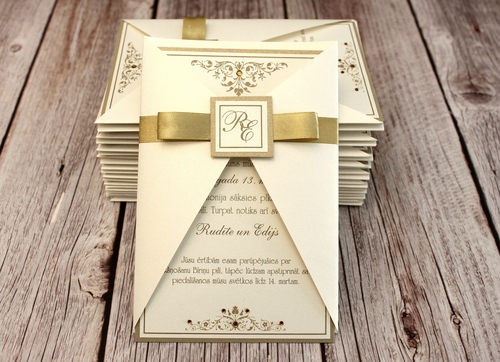 Kāzu ielūgumi BUTTERFLY 100X150 GOLD LEAF