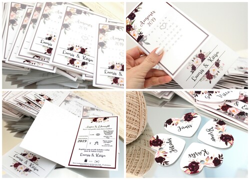 Kāzu ielūgumi GARDEN 100x150 BURGUNDY