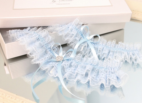 Kājas mežģīņu komplekts BLUE CLAUDIA GARTER SET