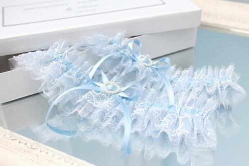 Kājas mežģīņu komplekts BLUE MAYA GARTER SET