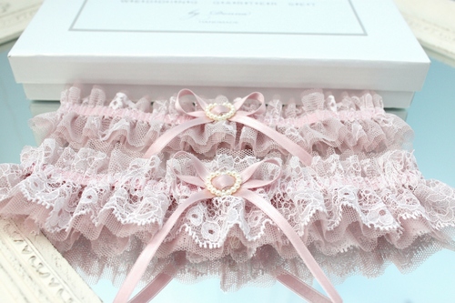 Kājas mežģīņu komplekts DUSTY PINK MAYA GARTER SET