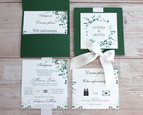 Kāzu ielūgumi MOSAIC 120X120 GREENERY