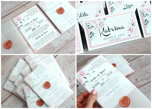 Kāzu ielūgumi ALL SEASONS 100X150 BLUSH PINK ROSES