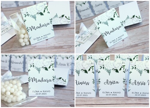 Dāvaniņas viesiem / galda kartes MOOD 55X80X35 WHITE GREENS