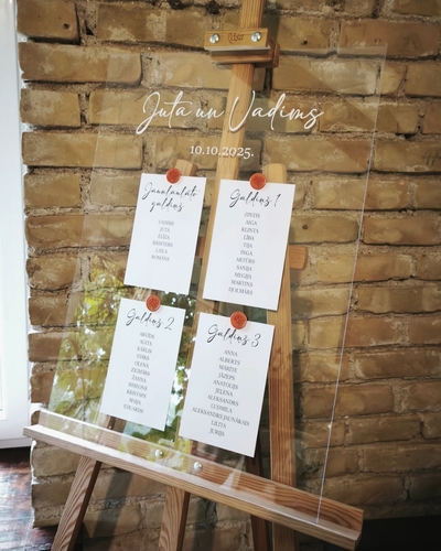 Sēdvietu plāns organiskā stikla